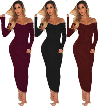 Women's Sexy Two Ways V-Neck Off-the-Shoulder Wrap Dress