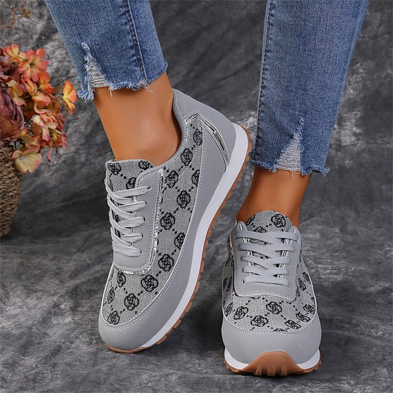 Sports style casual shoes for women, round toe color blocking, comfortable flat sole single shoes - Image 4