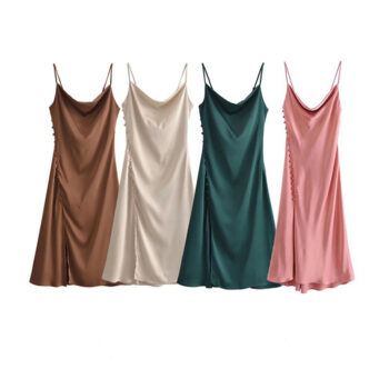 Women's French Silk-Satin Strapless Dress