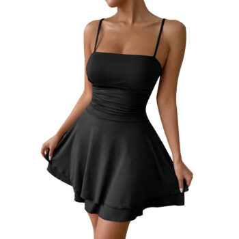 Women's simple and sexy suspender dress summer short skirt