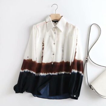 New Positioning Print Shirt Positioning Print Elastic Waist Panel Skirt