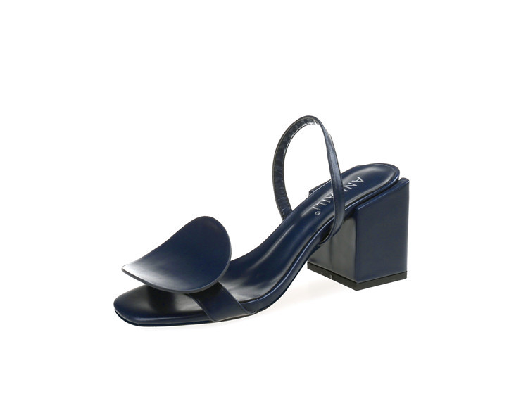 Square heel sandals for women, Roman square, trendy, personalized, thick heel, back strap, white sandals in large size - Image 8