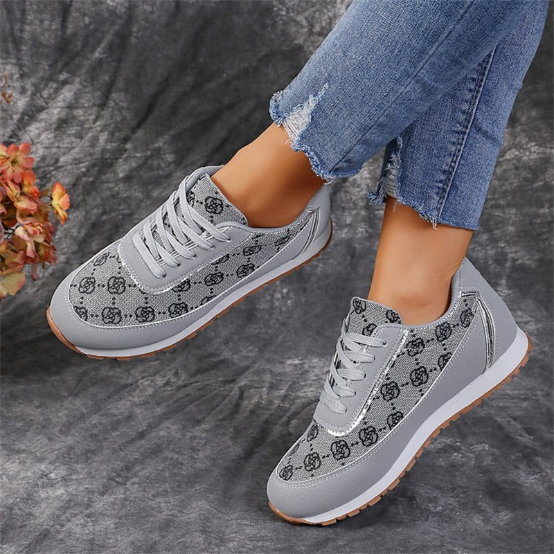 Sports style casual shoes for women, round toe color blocking, comfortable flat sole single shoes - Image 6