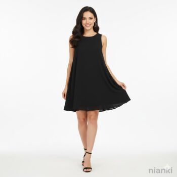 Fashionable and Sexy Loose Sleeveless Round Neck Short Dress for Women