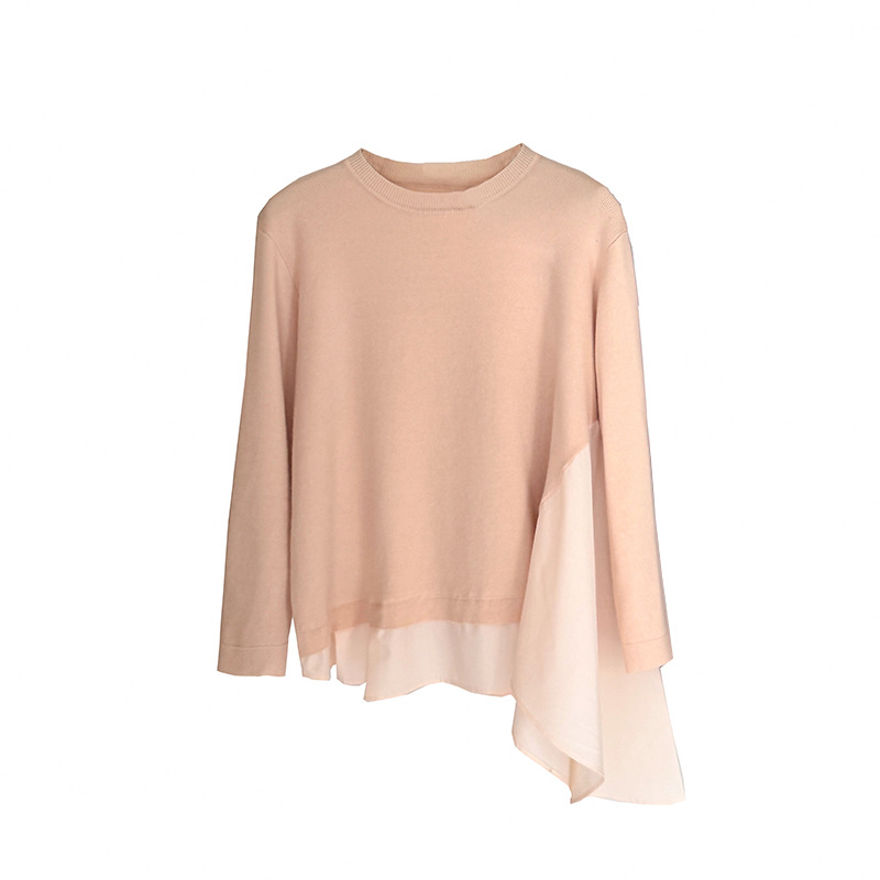 Fashionable Loose Knit Sweater for Women with Patchwork Design Casual Office Wear Plus Size Comfort Fit Top - Image 5