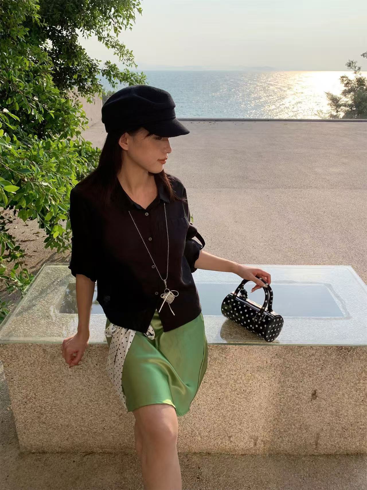 Elegant Casual Office Wear Tied Mid-Sleeve Blouse for Women - Image 6