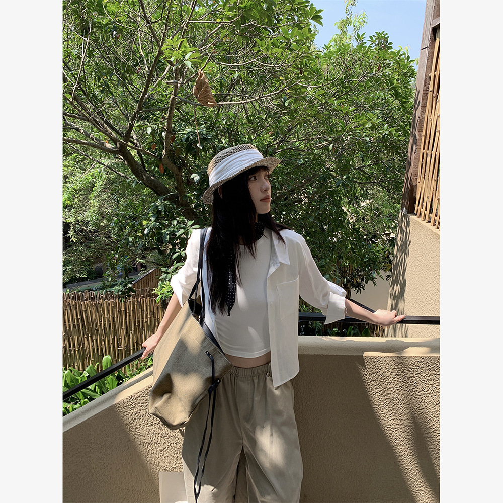 Elegant Casual Office Wear Tied Mid-Sleeve Blouse for Women - Image 4