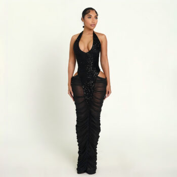 Sequin Mesh Bodycon Dress