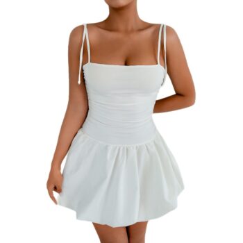 Sexy Fitted Strapless Crop Top  Short Dress