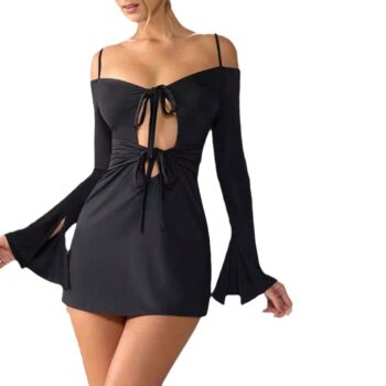 Women's sexy one neck camisole dress short skirt