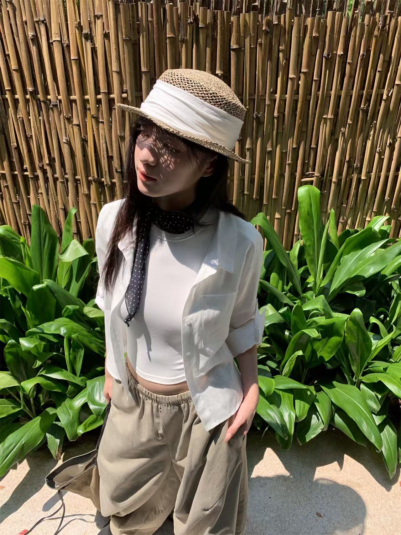 Elegant Casual Office Wear Tied Mid-Sleeve Blouse for Women - Image 7